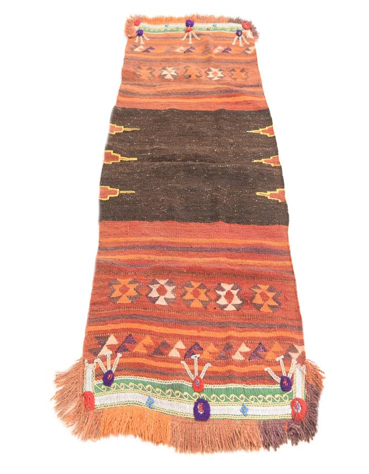 Detail image of  3' x 5' 7  Hand Woven Kilim Modern Wool Rug