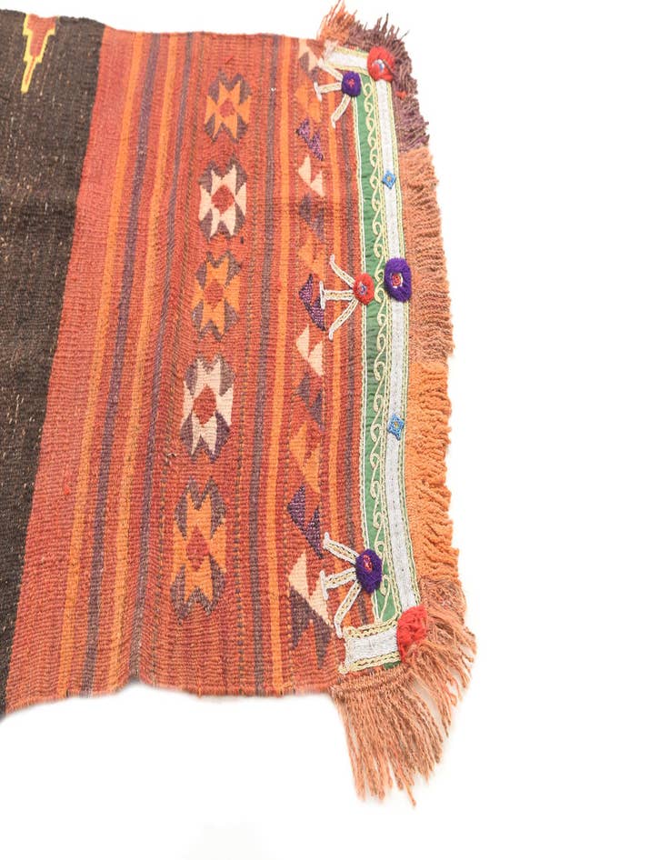 Detail image of  3' x 5' 7  Hand Woven Kilim Modern Wool Rug