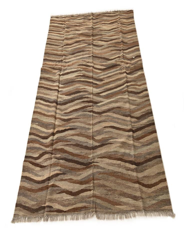 Detail image of  4' 10 x 6' 7  Hand Woven Kilim Modern Wool Rug