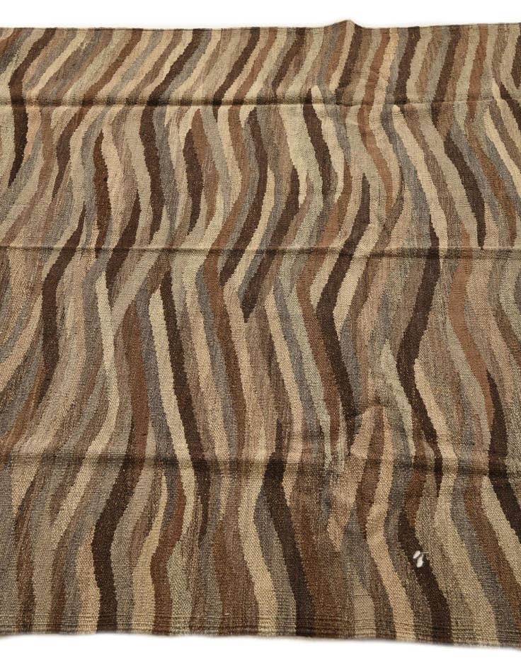 Detail image of  4' 10 x 6' 7  Hand Woven Kilim Modern Wool Rug