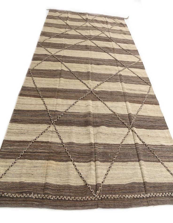 Detail image of  7' 8 x 10' 8  Hand Woven Kilim Modern Wool Rug