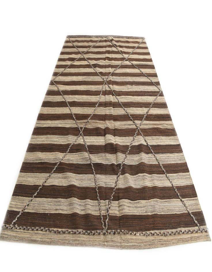 Detail image of  6' 6 x 9' 9  Hand Woven Kilim Modern Wool Rug