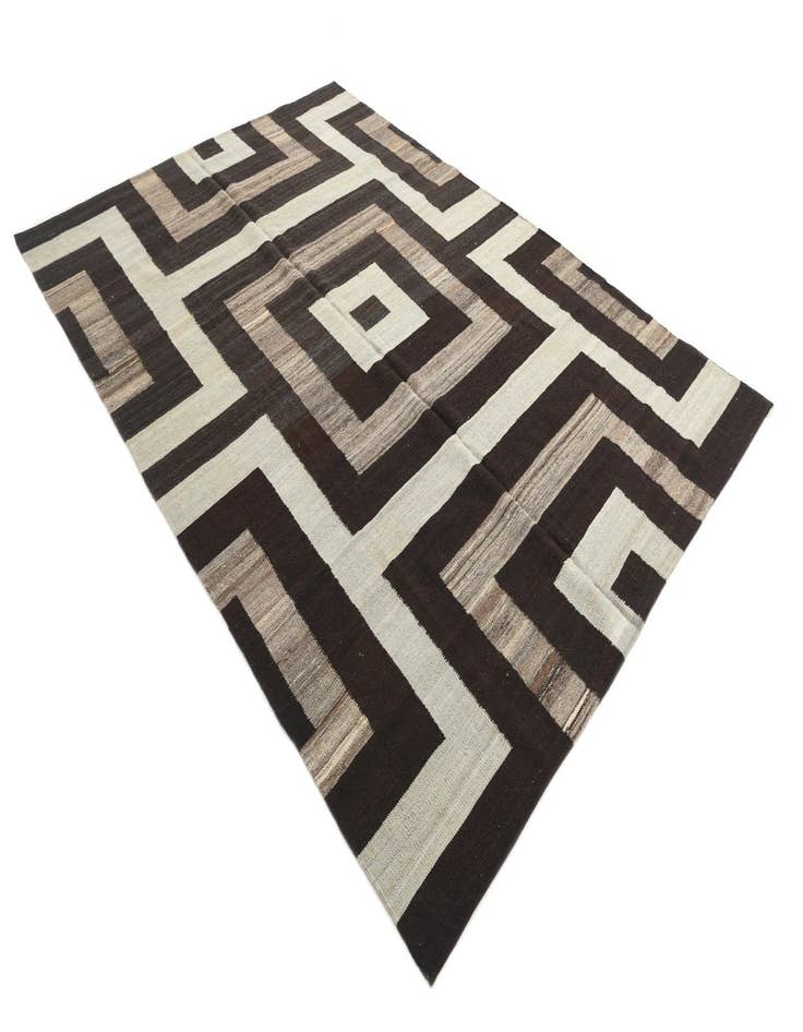 Detail image of  7' x 9' 9  Hand Woven Kilim Modern Wool Rug