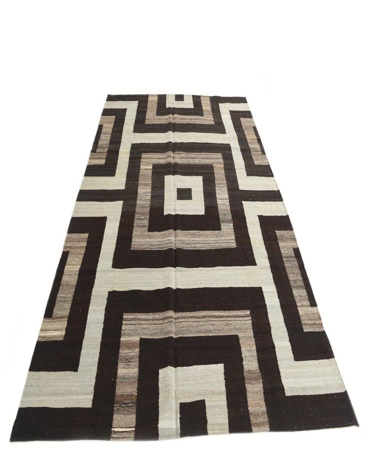 Detail image of  7' x 9' 9  Hand Woven Kilim Modern Wool Rug