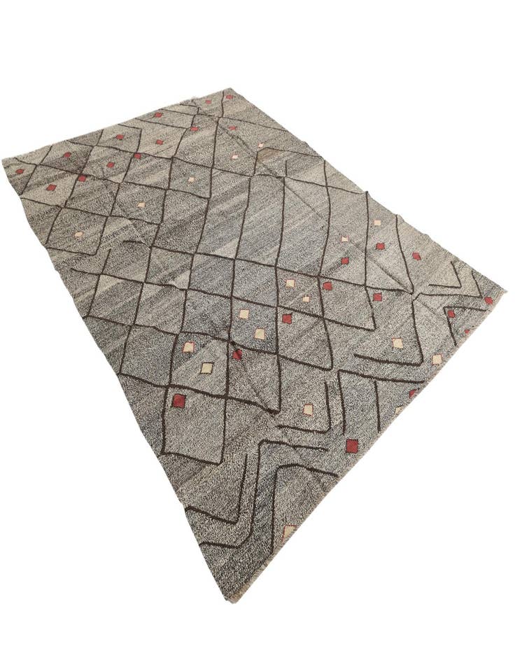 Detail image of  7' 1 x 9' 4  Hand Woven Kilim Modern Wool Rug