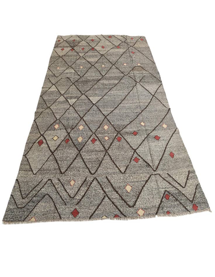 Detail image of  7' 1 x 9' 4  Hand Woven Kilim Modern Wool Rug