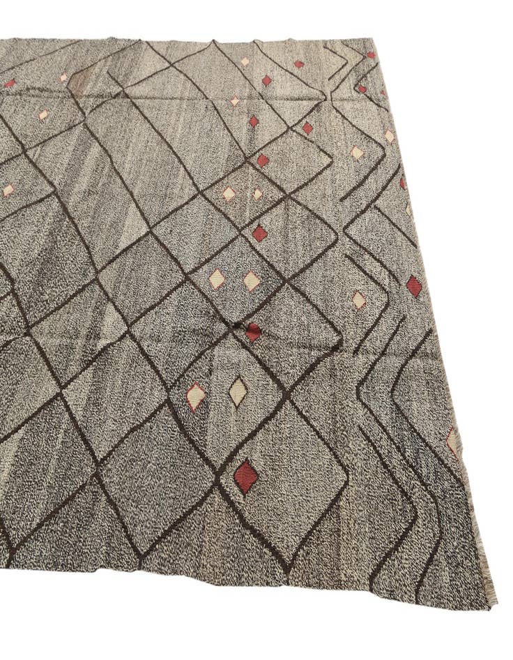 Detail image of  7' 1 x 9' 4  Hand Woven Kilim Modern Wool Rug