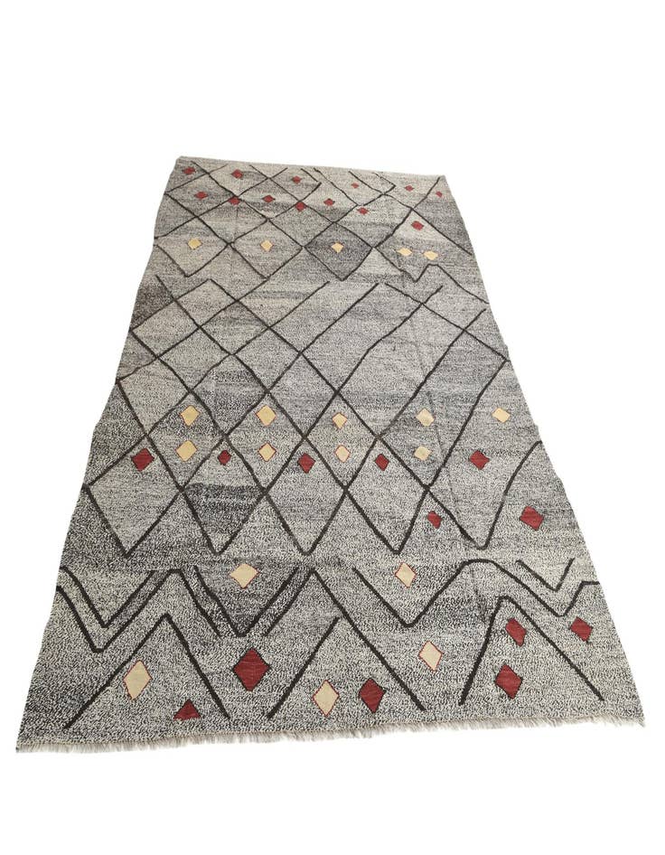 Detail image of  7' 4 x 9' 7  Hand Woven Kilim Modern Wool Rug