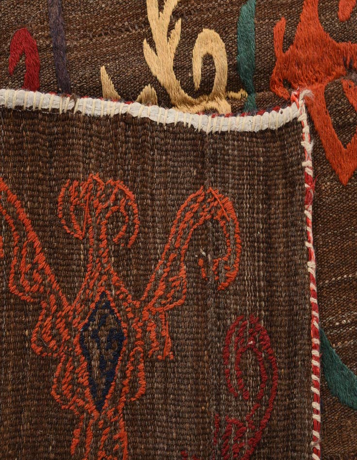 Detail image of  4' 7 x 6' 5  Hand Woven Kilim Modern Wool Rug