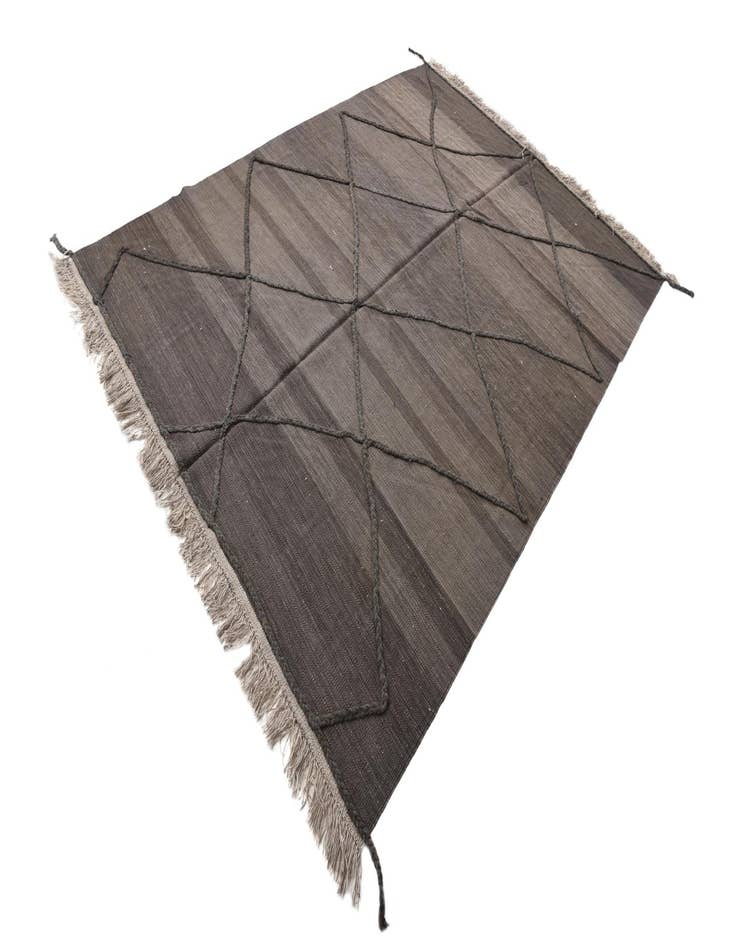 Detail image of  5' 9 x 8'  Hand Woven Kilim Modern Wool Rug