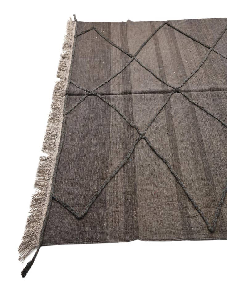 Detail image of  5' 9 x 8'  Hand Woven Kilim Modern Wool Rug