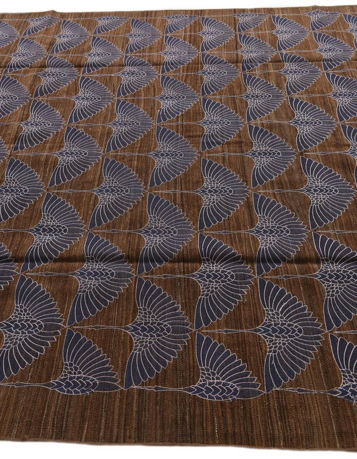 Detail image of  7' 2 x 10' 3  Hand Woven Kilim Modern Wool Rug