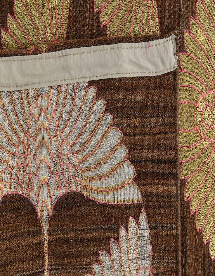 Detail image of  5' 4 x 7' 10  Hand Woven Kilim Modern Wool Rug
