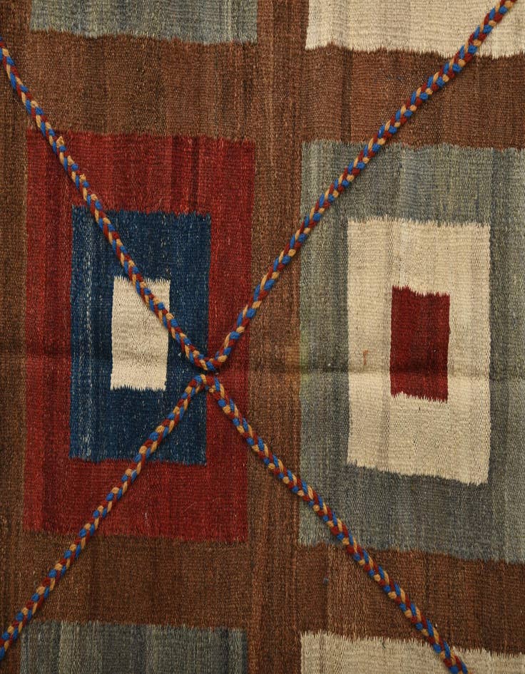 Detail image of  4' 10 x 6' 8  Hand Woven Kilim Modern Wool Rug