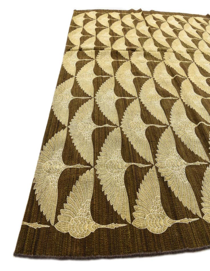 Detail image of  6' 7 x 8' 6  Hand Woven Kilim Modern Wool Rug