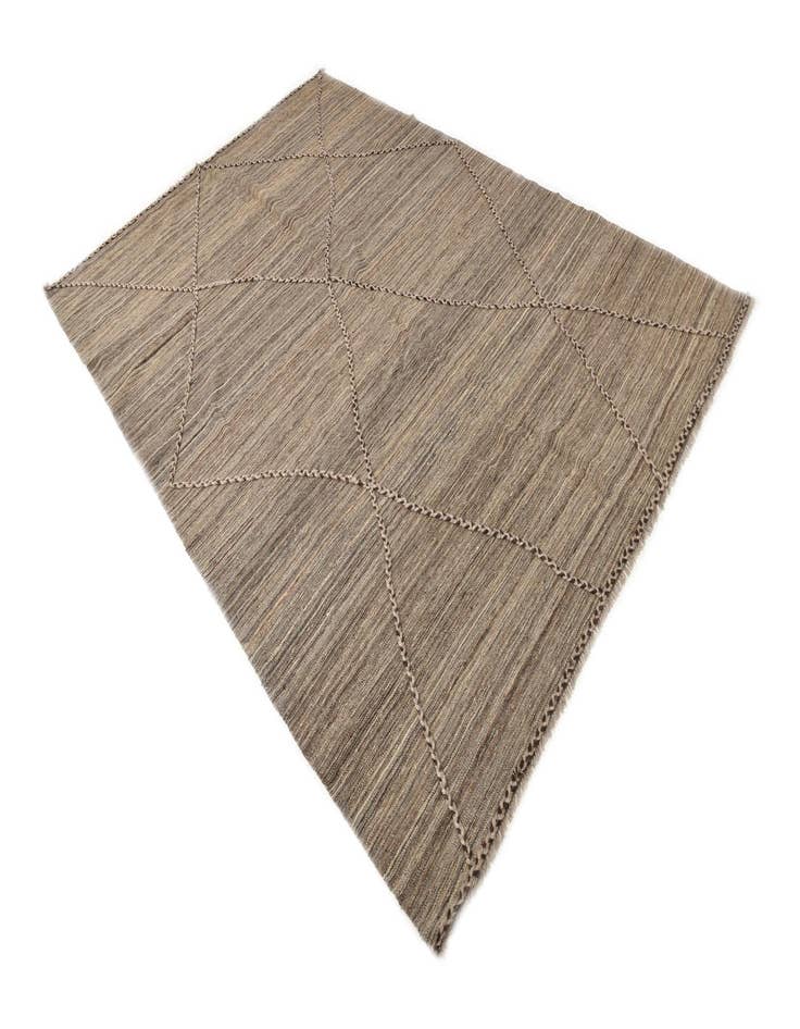 Detail image of  7' x 10'  Hand Woven Kilim Modern Wool Rug