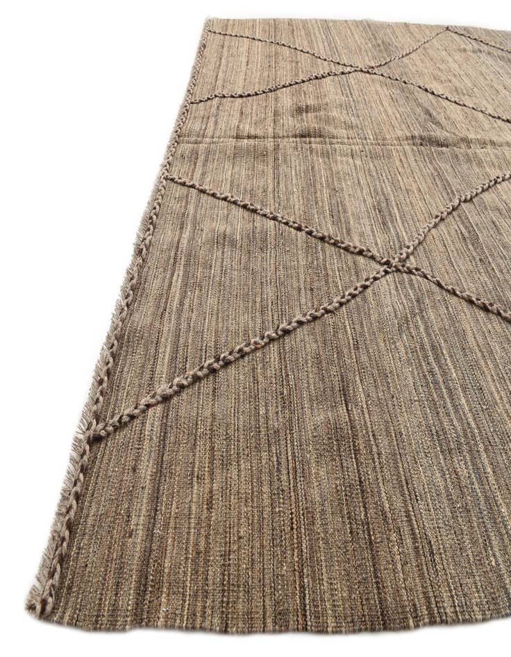 Detail image of  7' x 10'  Hand Woven Kilim Modern Wool Rug