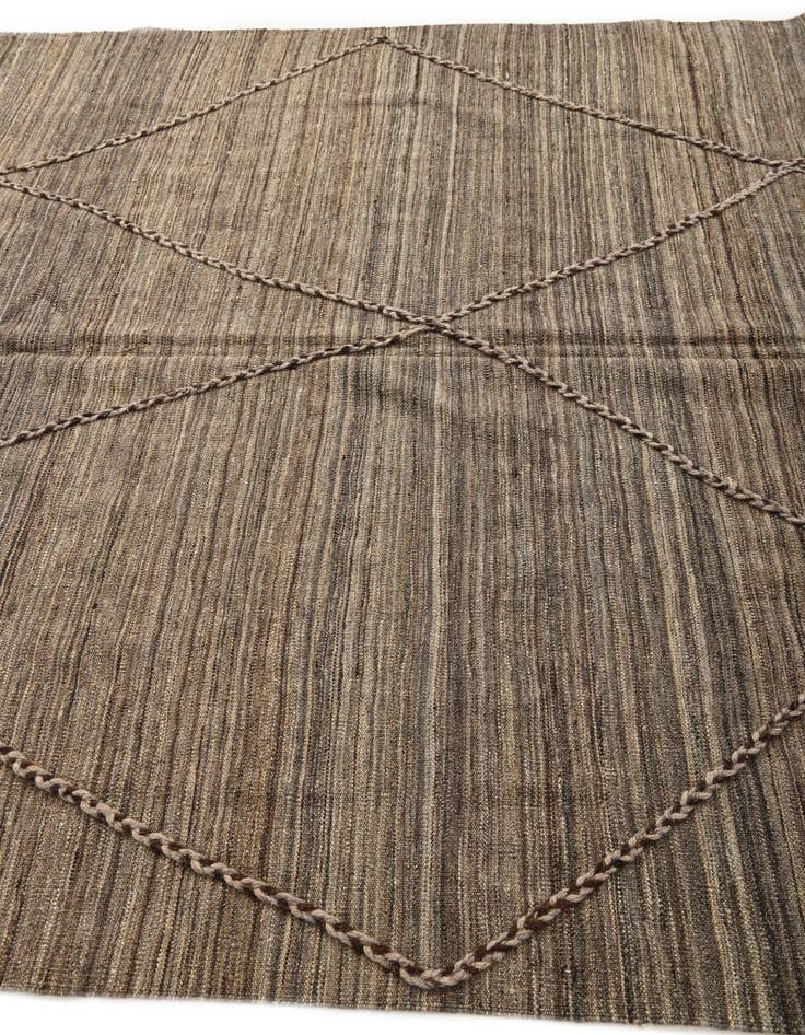 Detail image of  7' x 10'  Hand Woven Kilim Modern Wool Rug