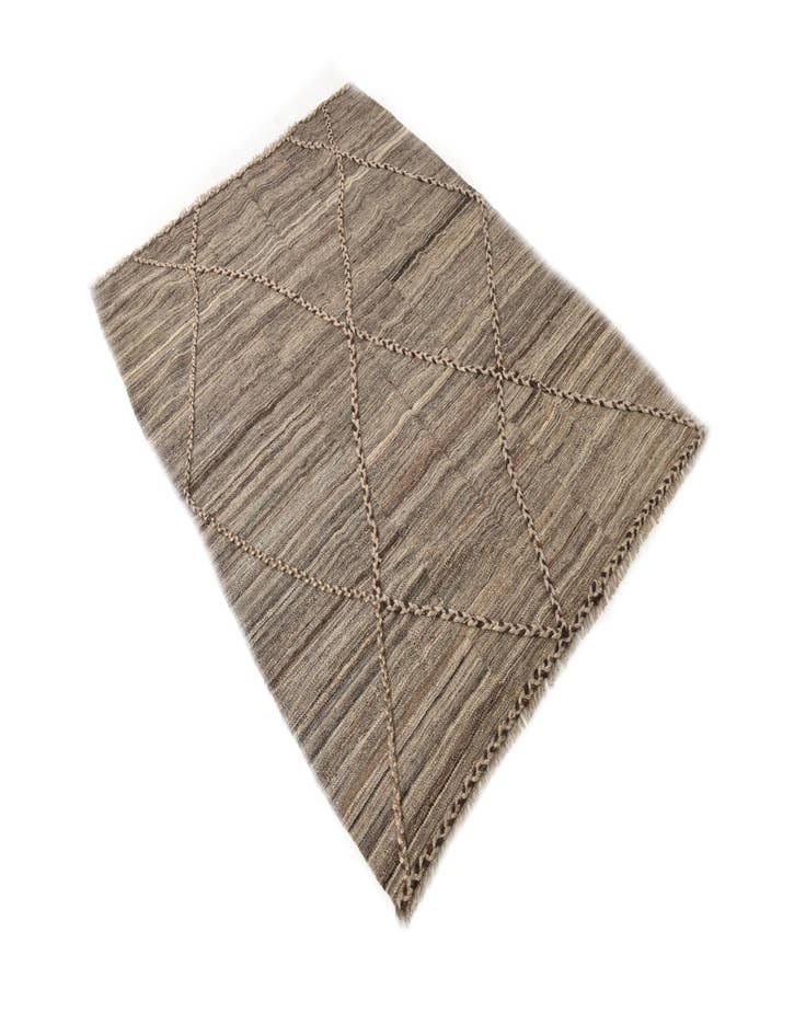 Detail image of  4' 3 x 6'  Hand Woven Kilim Modern Wool Rug