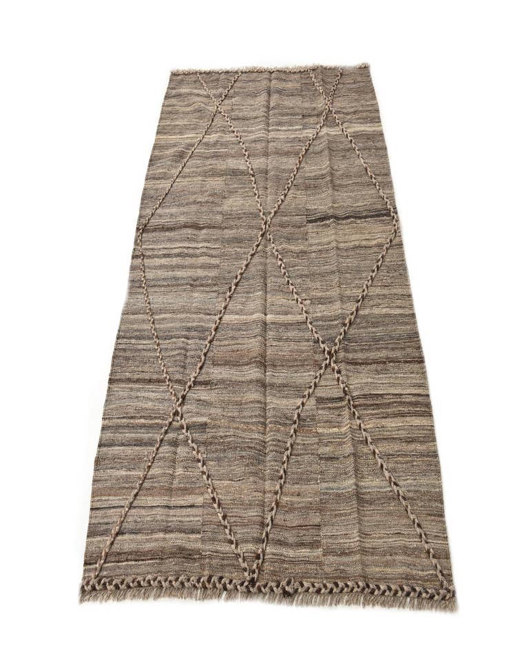 Detail image of  4' 3 x 6'  Hand Woven Kilim Modern Wool Rug