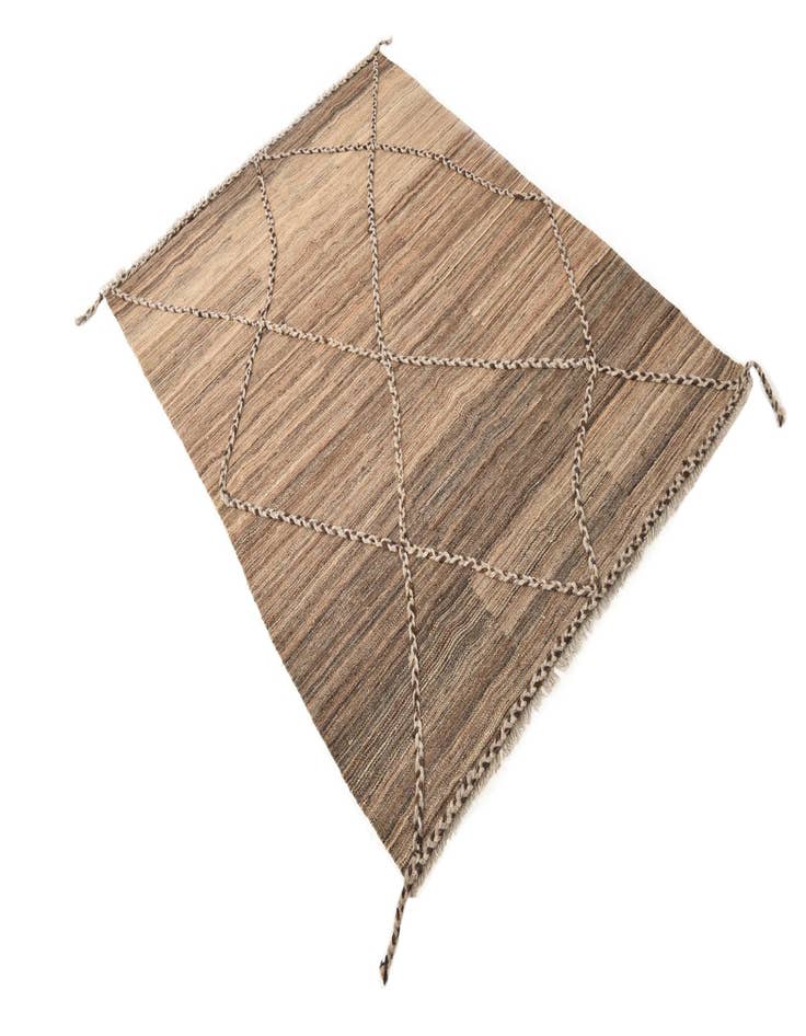 Detail image of  4' 2 x 6'  Hand Woven Kilim Modern Wool Rug