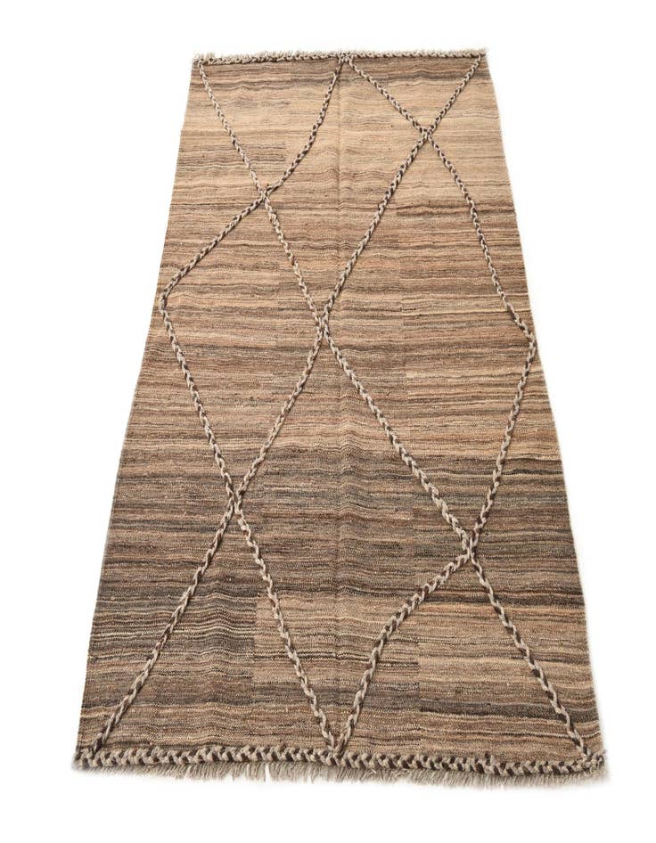 Detail image of  4' 2 x 6'  Hand Woven Kilim Modern Wool Rug