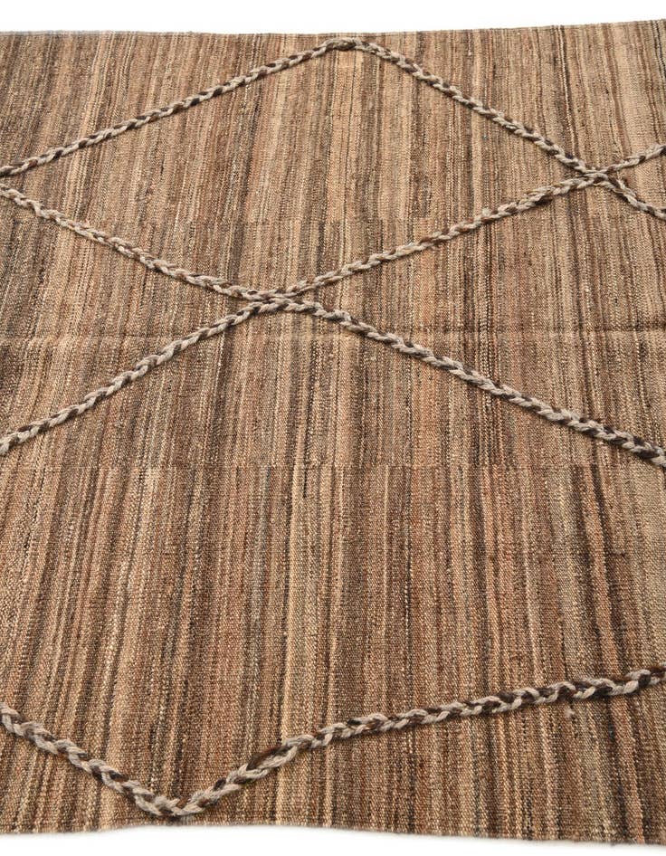 Detail image of  4' 2 x 6'  Hand Woven Kilim Modern Wool Rug