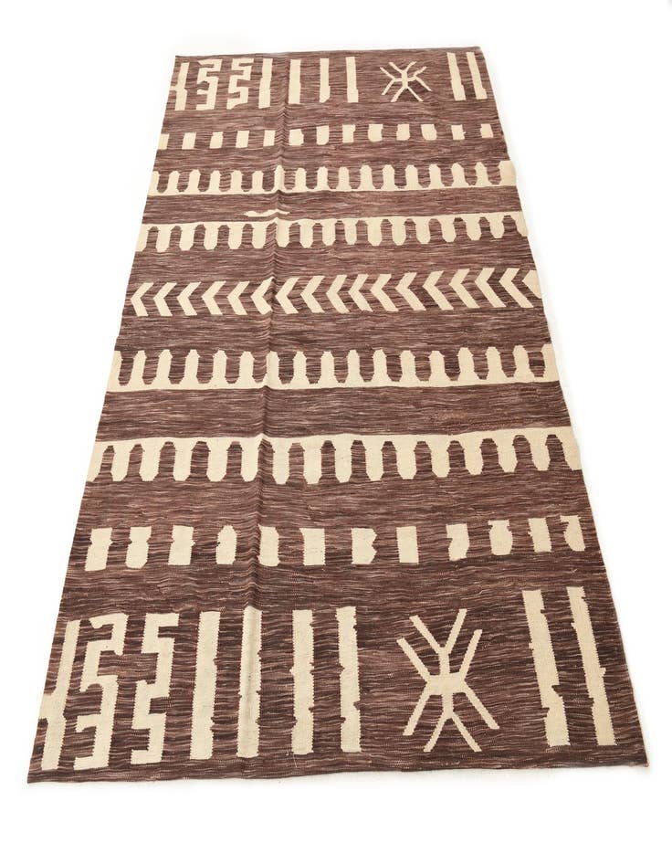 Detail image of  5' 9 x 7' 4  Hand Woven Kilim Modern Wool Rug