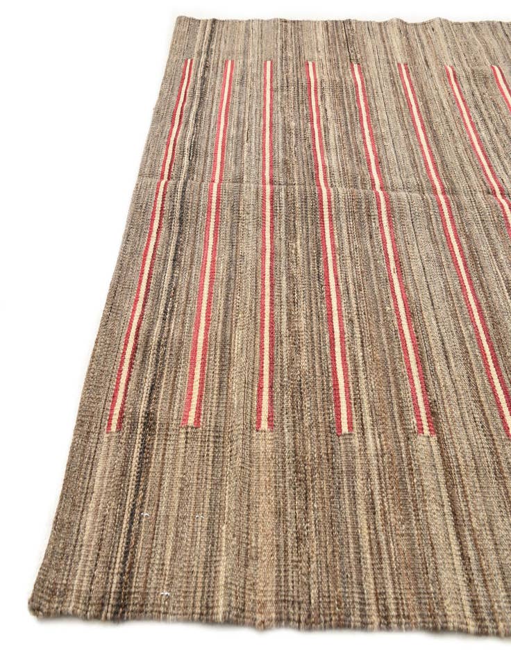 Detail image of  4' 2 x 5' 10  Hand Woven Kilim Modern Wool Rug