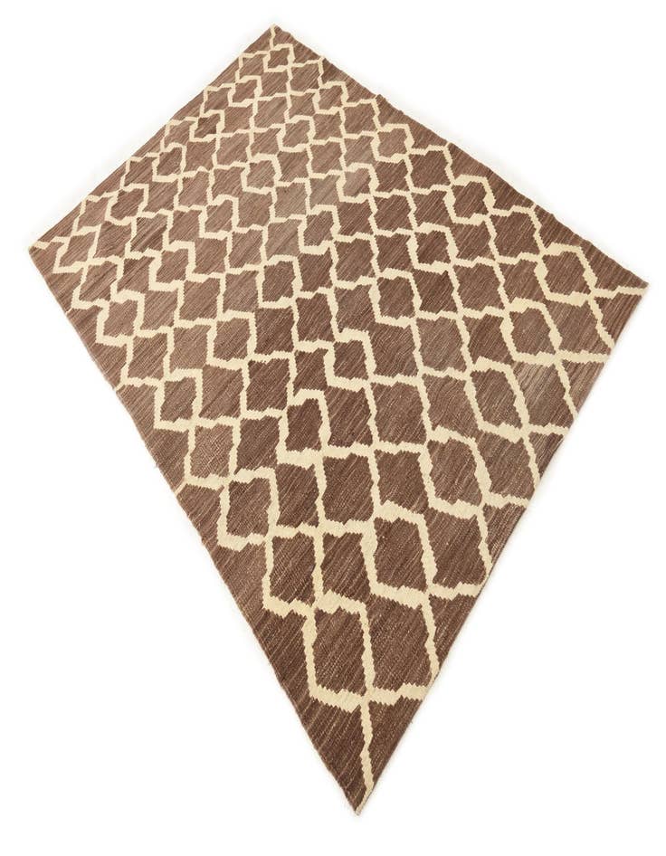 Detail image of  4' 2 x 6' 1  Hand Woven Kilim Modern Wool Rug