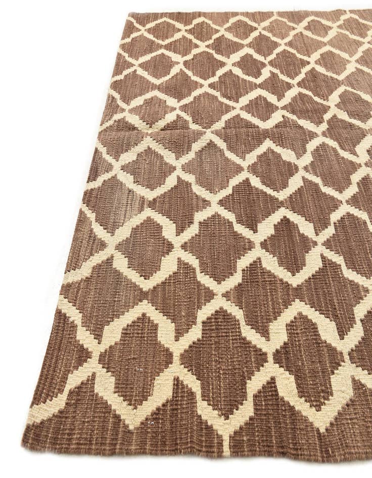 Detail image of  4' 2 x 6' 1  Hand Woven Kilim Modern Wool Rug