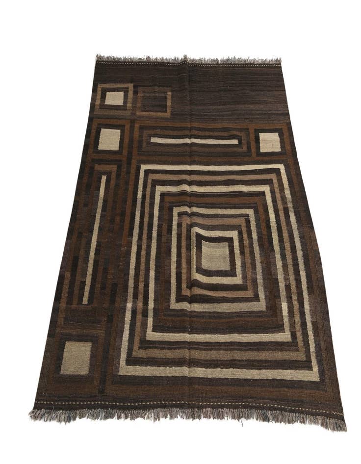 Detail image of  5' x 6' 3  Hand Woven Kilim Modern Wool Rug