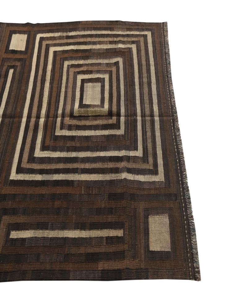 Detail image of  5' x 6' 3  Hand Woven Kilim Modern Wool Rug
