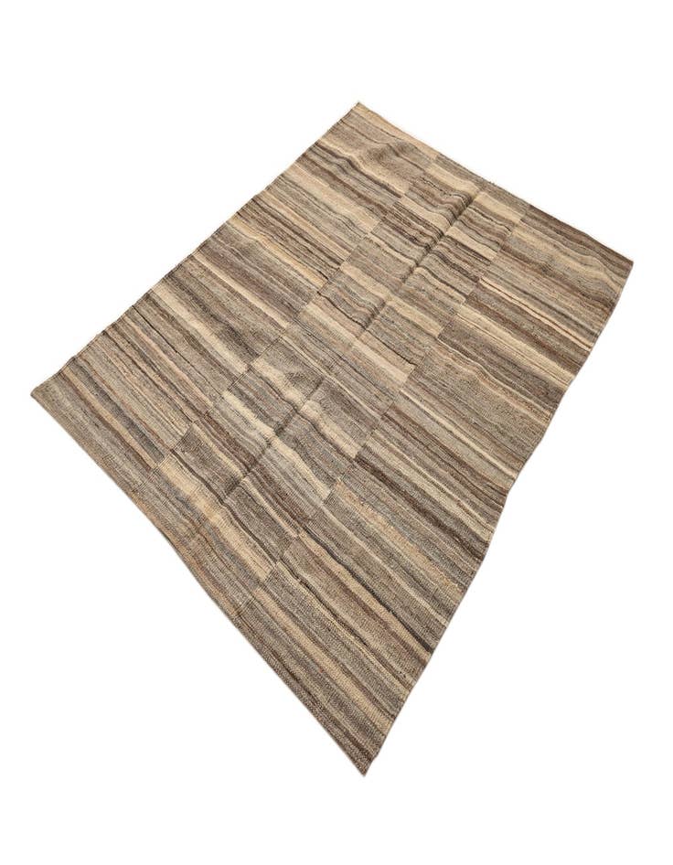 Detail image of  4' 3 x 5' 10  Hand Woven Kilim Modern Wool Rug