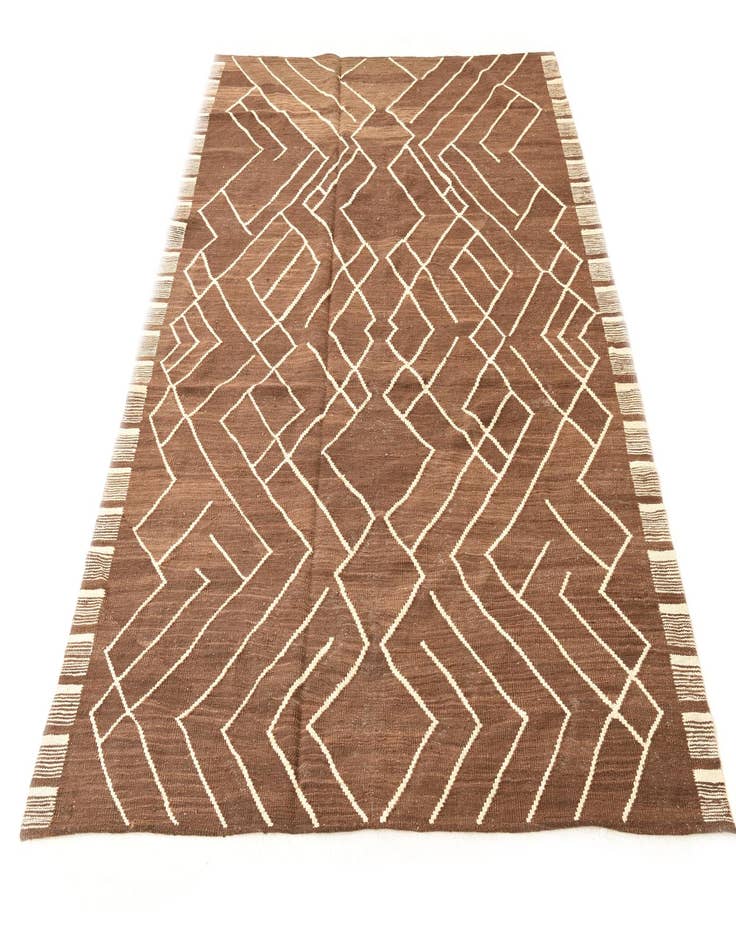 Detail image of  6' 1 x 8'  Hand Woven Kilim Modern Wool Rug