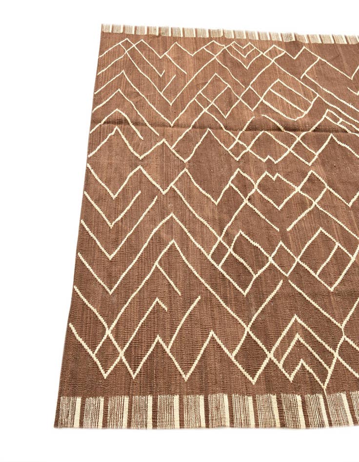 Detail image of  6' 1 x 8'  Hand Woven Kilim Modern Wool Rug