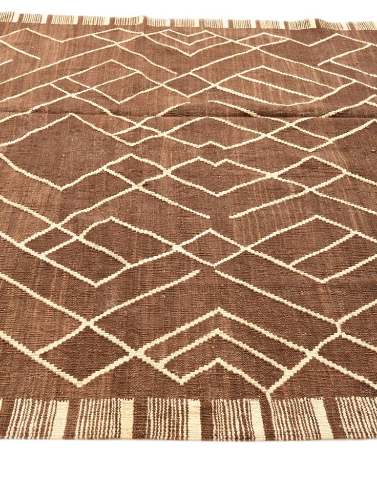 Detail image of  6' 1 x 8'  Hand Woven Kilim Modern Wool Rug