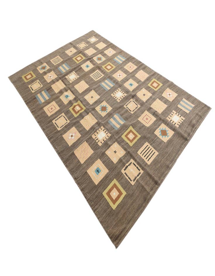 Detail image of  6' 10 x 9' 9  Hand Woven Kilim Modern Rug