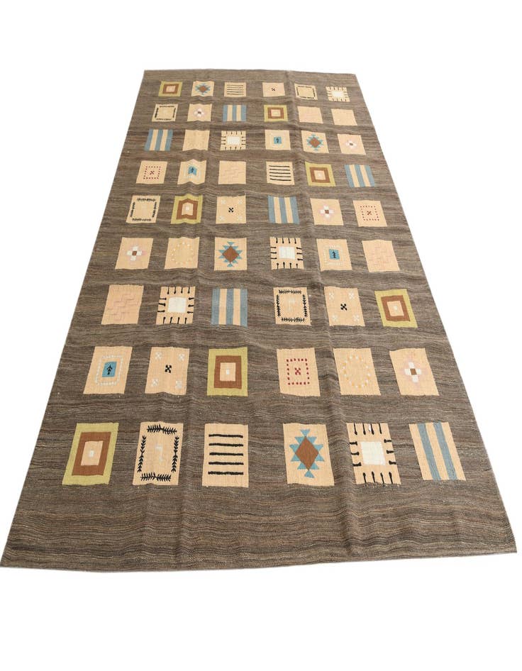 Detail image of  6' 10 x 9' 9  Hand Woven Kilim Modern Rug