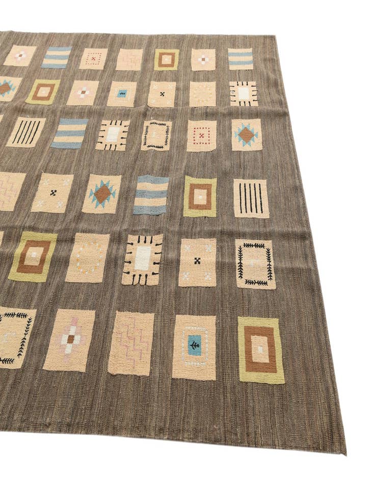 Detail image of  6' 10 x 9' 9  Hand Woven Kilim Modern Rug