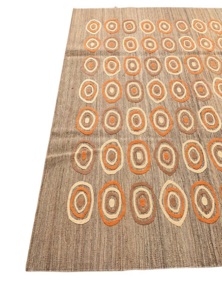 Detail image of  6' 11 x 9' 8  Hand Woven Kilim Modern Rug