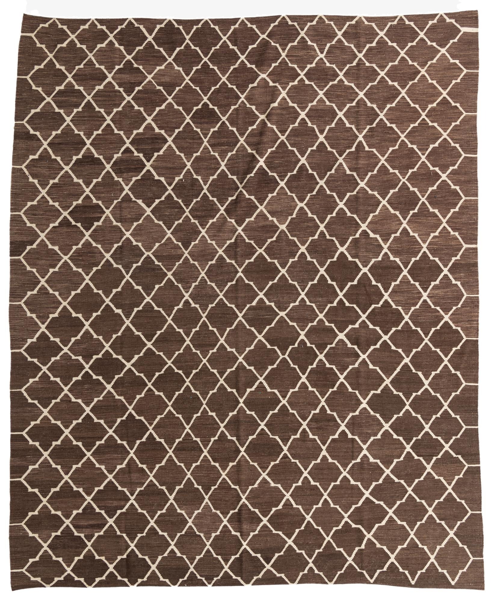  10' 7 x 12' 8  Hand Woven Kilim Modern Wool Rug