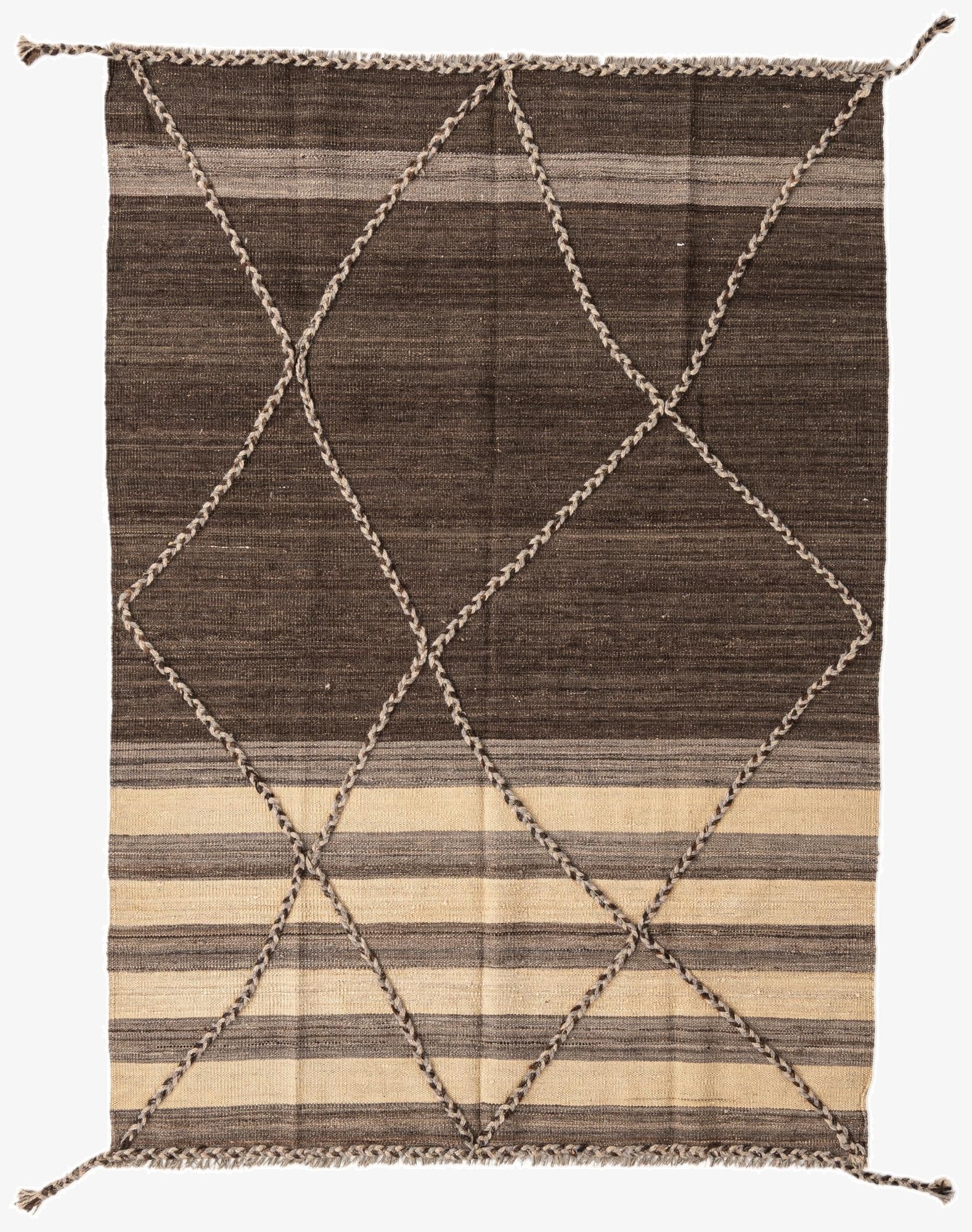  4' 2 x 6'  Hand Woven Kilim Modern Wool Rug