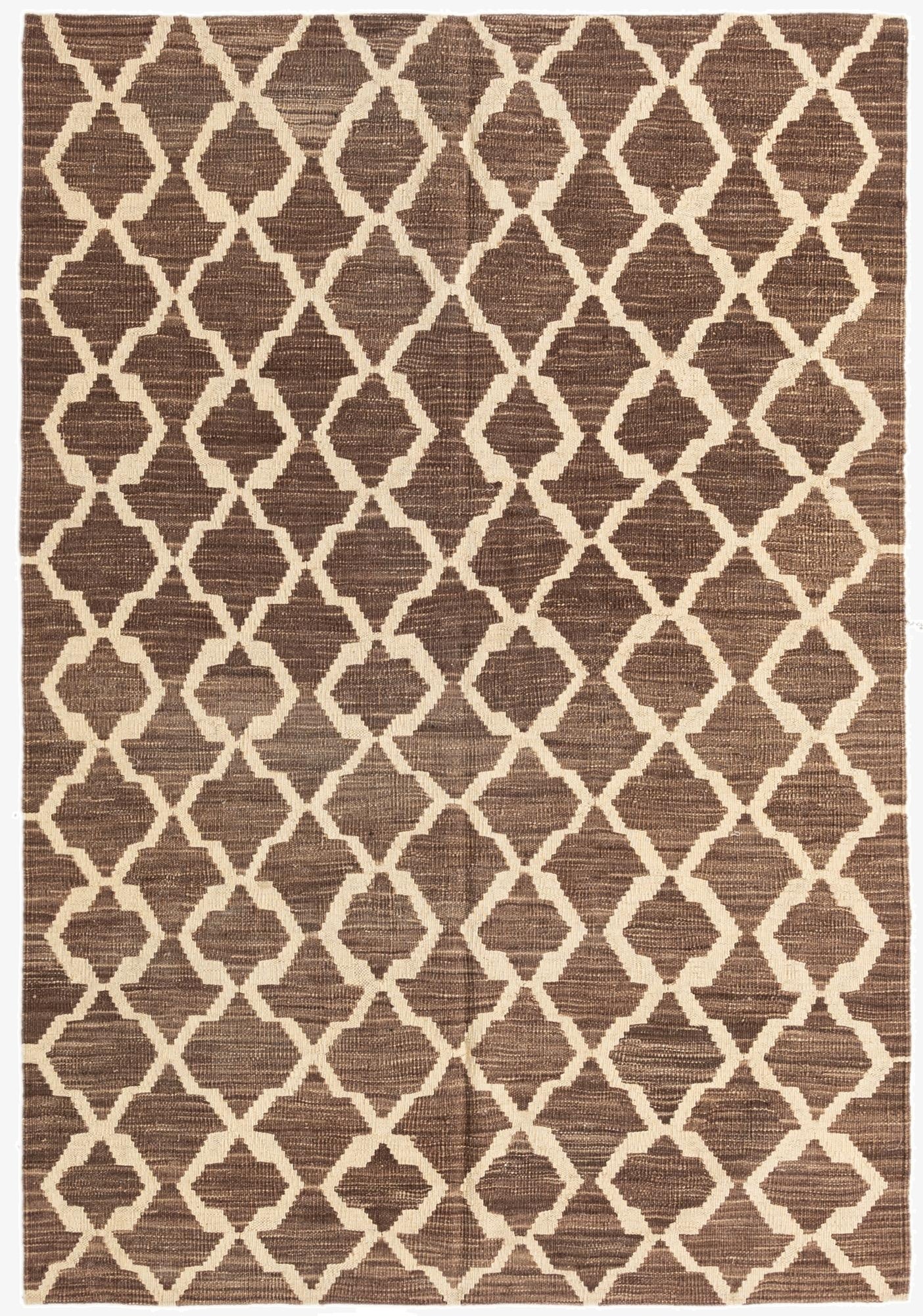  4' 2 x 6' 1  Hand Woven Kilim Modern Wool Rug