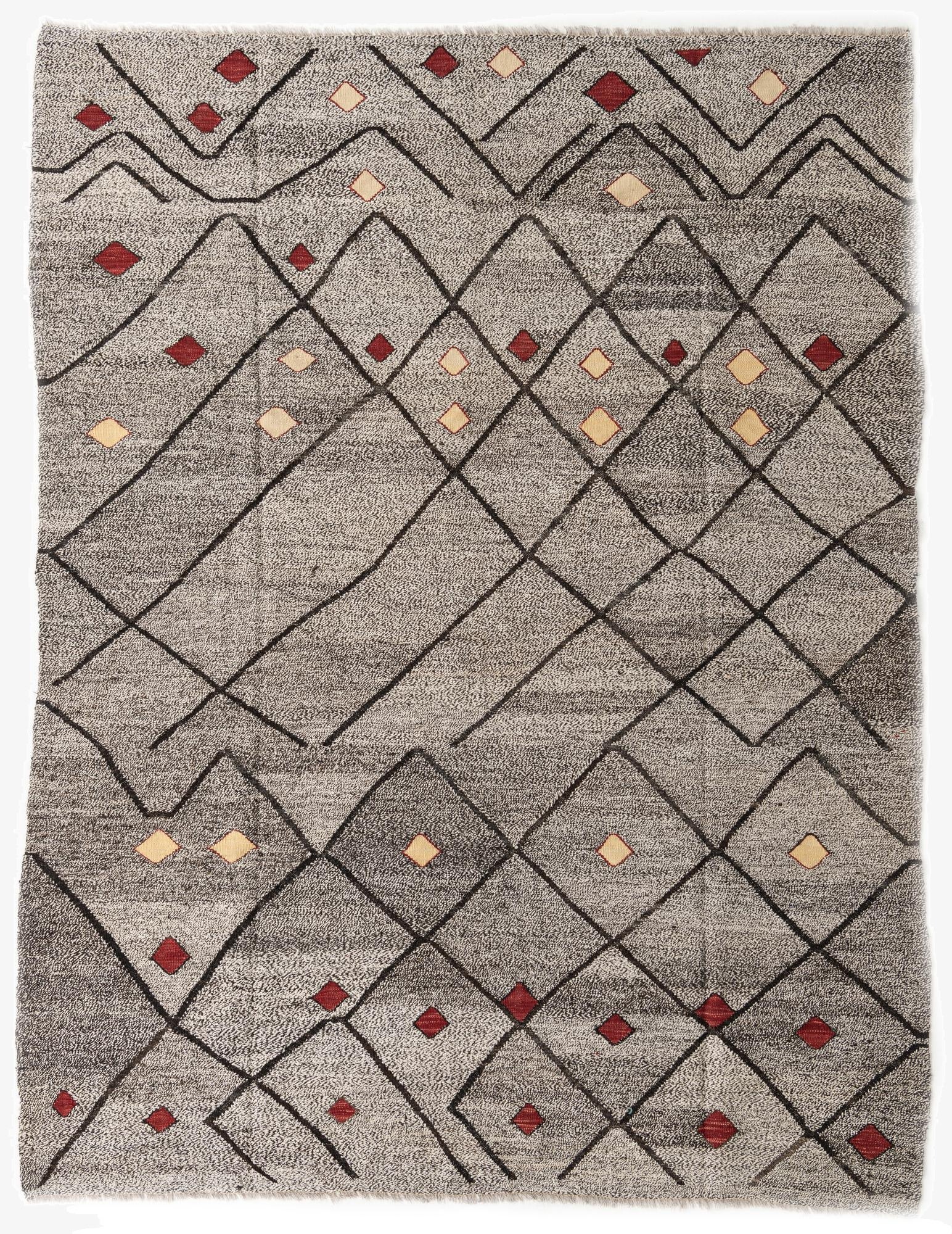  7' 4 x 9' 7  Hand Woven Kilim Modern Wool Rug