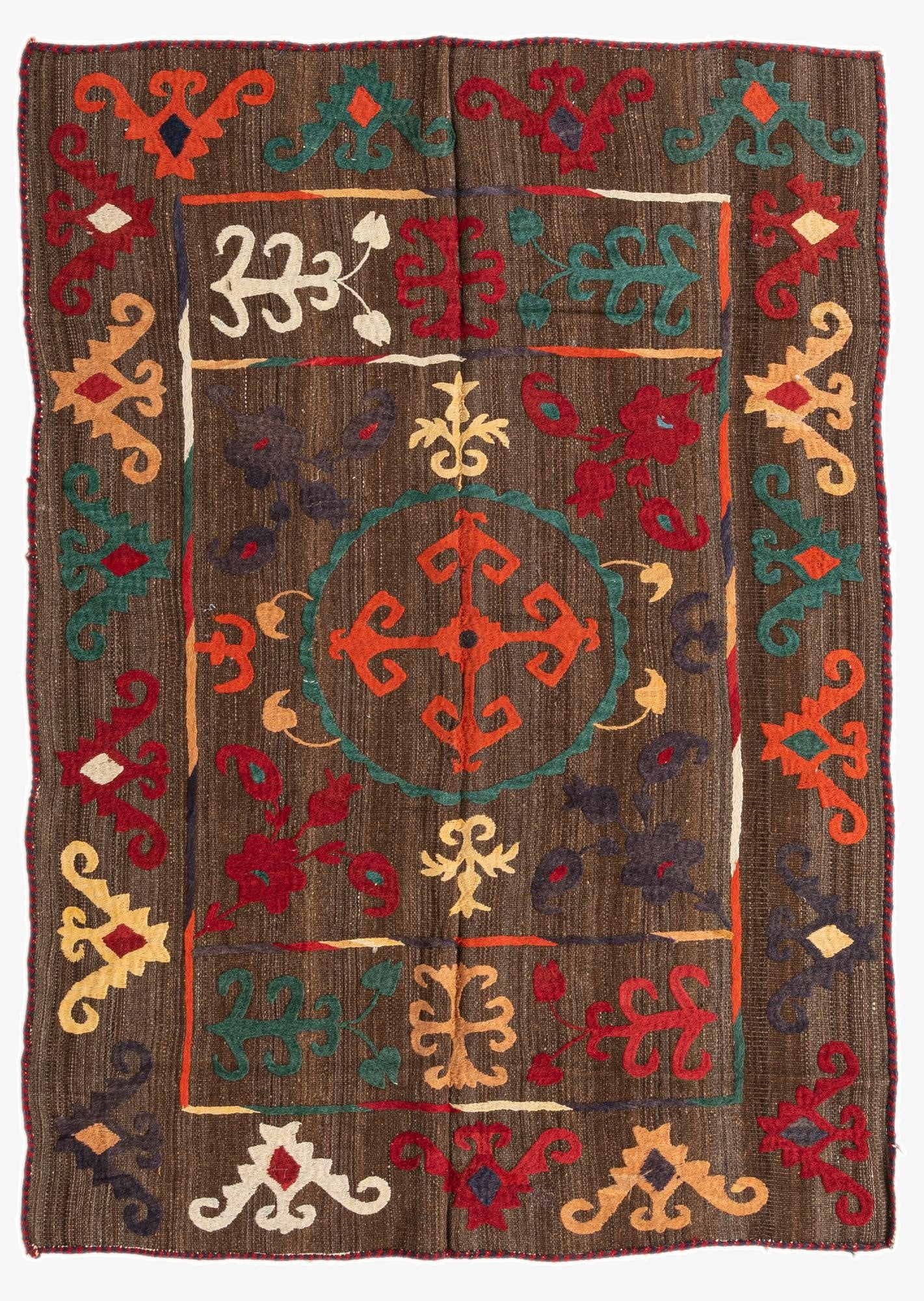  4' 7 x 6' 5  Hand Woven Kilim Modern Wool Rug