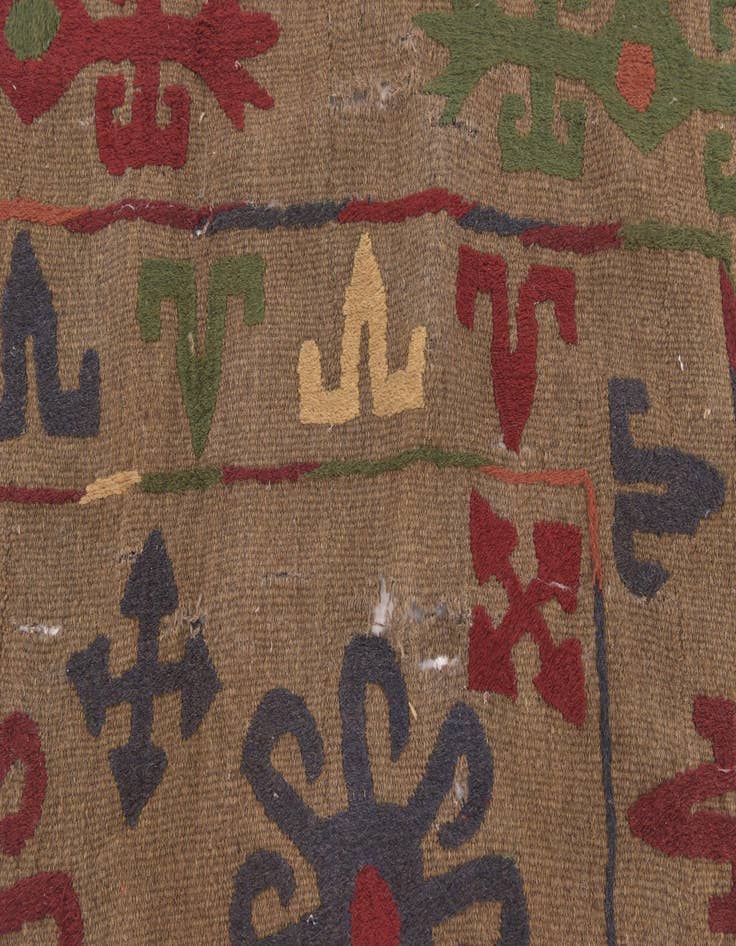 Detail image of  4' 10 x 6' 4  Hand Woven Kilim Suzani Wool Rug