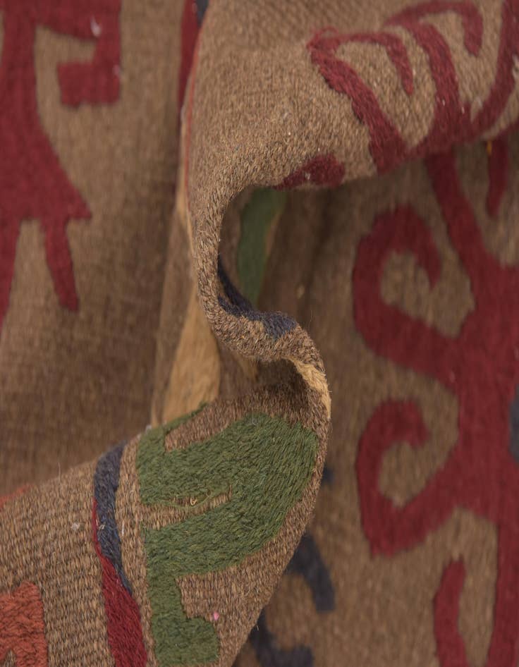 Detail image of  4' 10 x 6' 4  Hand Woven Kilim Suzani Wool Rug