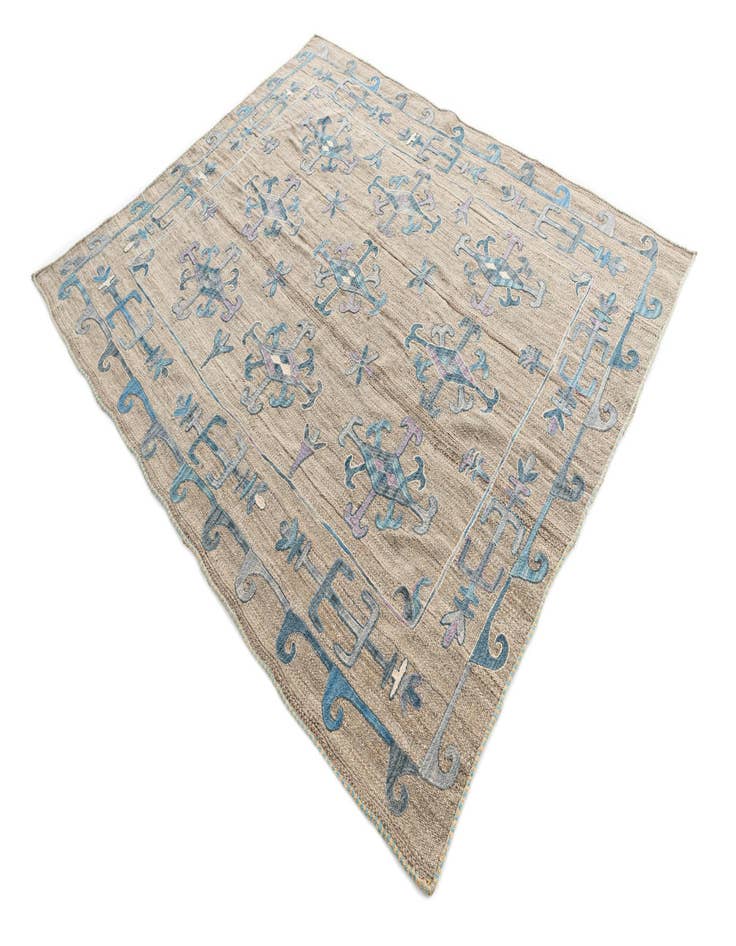 Detail image of  5' 7 x 6' 9  Hand Woven Kilim Suzani Wool Rug