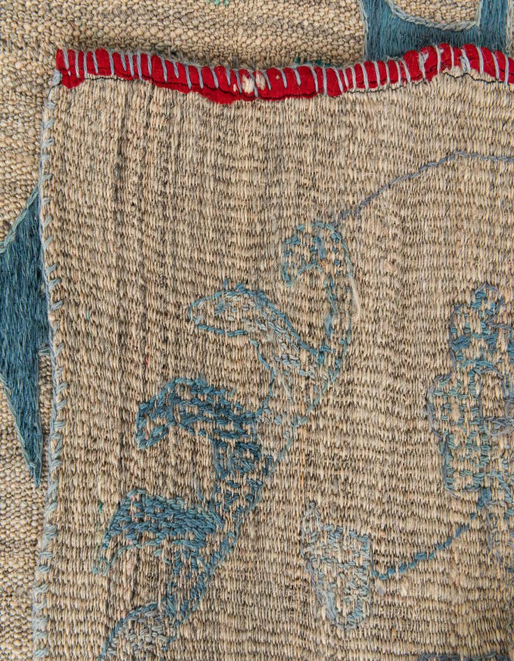 Detail image of  5' 8 x 7' 8  Hand Woven Kilim Suzani Wool Rug
